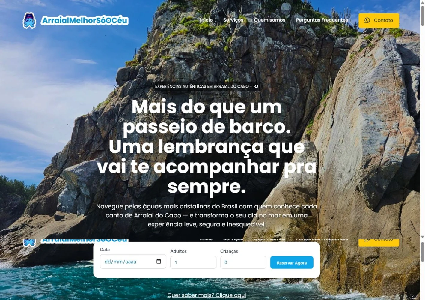 Apresentação visual do projeto Arraial Melhor Só o Céu