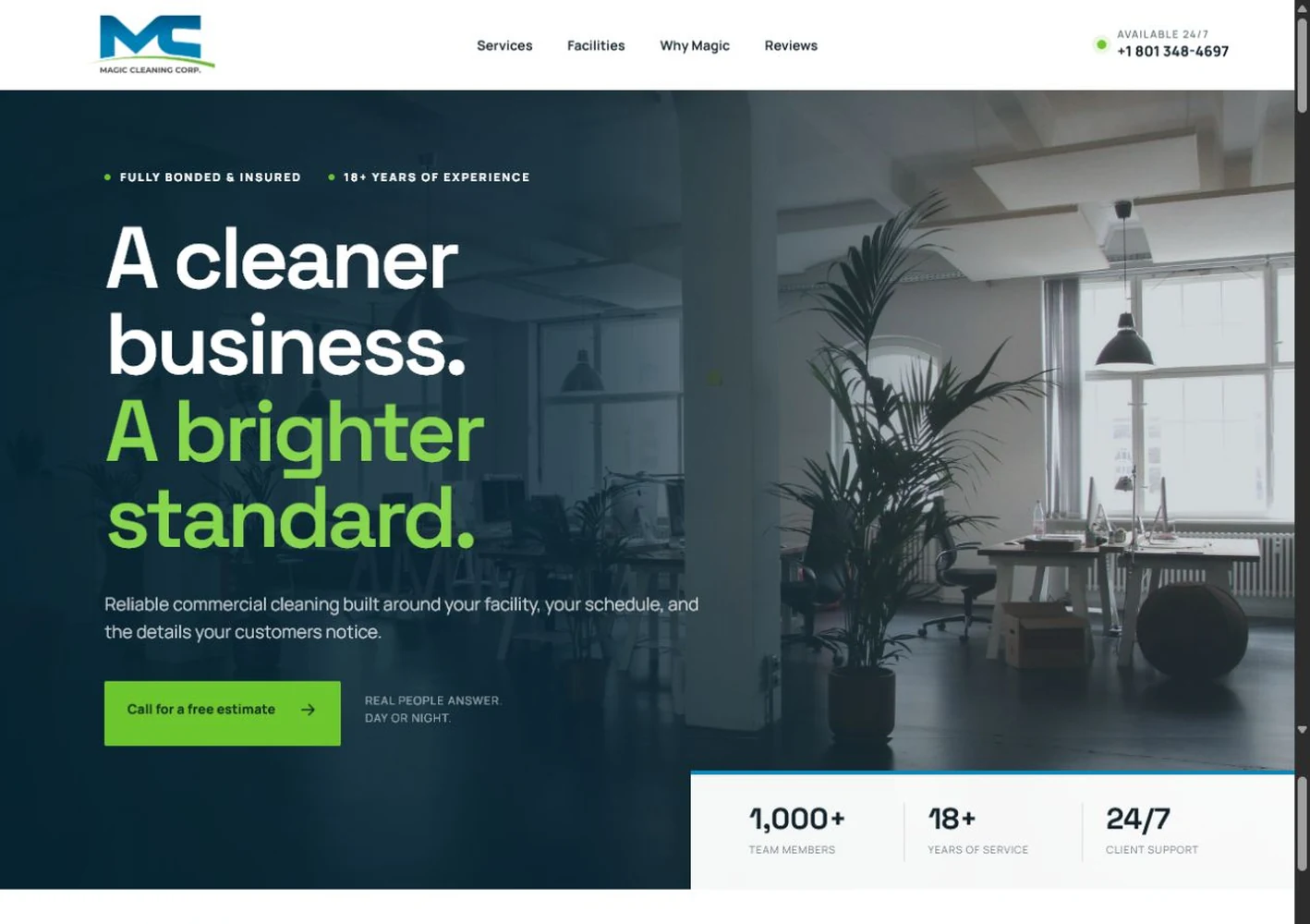 Apresentação visual do projeto Magic Cleaning Corp.
