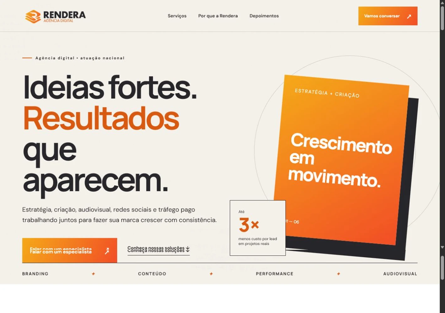 Apresentação visual do projeto Rendera