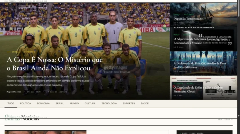 Apresentação visual do projeto Tribuna do Brasil